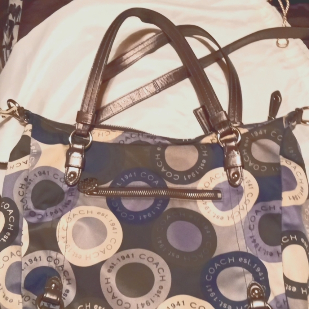 Coach Crossbody/Satchel Alexandra F17582 Snaphead Print Satin Satchel